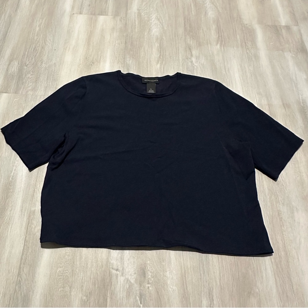 Investments Navy Blue Crop Top Sz L